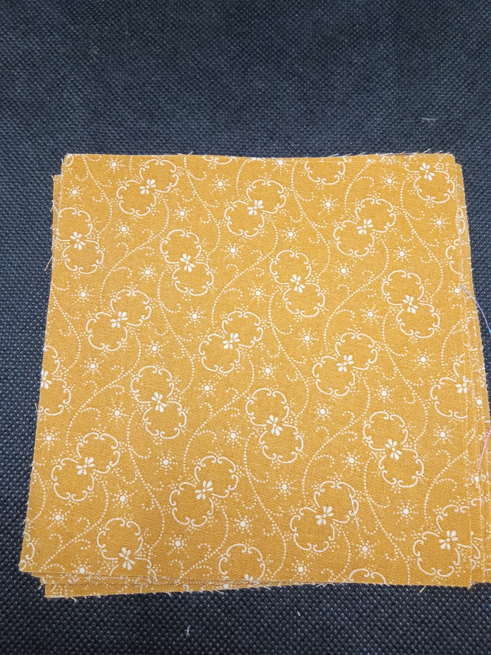 7 4.75 Mustard Yellow Floral Print squares